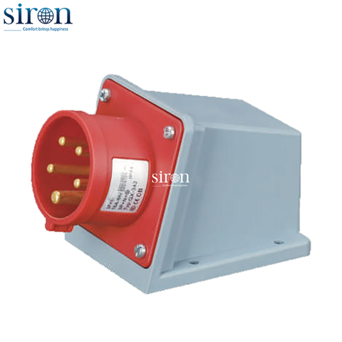 Phích cắm lắp nổi màu đỏ IP44 3P+N+E 6h 16A 220~415V Siron P44S56-16R3