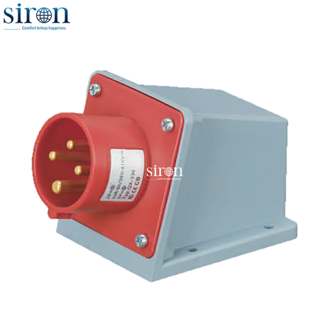 Phích cắm lắp nổi màu đỏ IP44 3P+E 6h 16A 380~415V Siron P44S46-16R3
