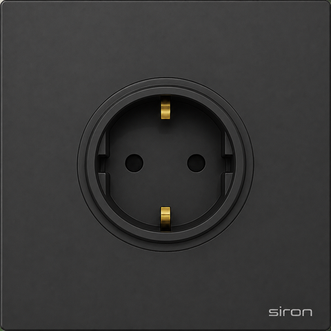 Bộ ổ cắm schuko đơn Màu đen SIRON 270116-26
