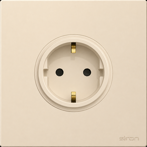 Bộ ổ cắm schuko đơn Màu sâm panh SIRON 270116-46
