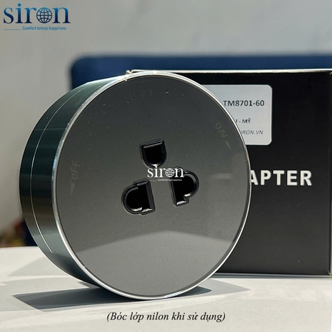 Ổ cắm Track socket chuẩn Âu - Mỹ tròn màu ghi Siron TM8701-60