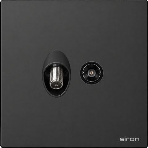 Bộ ổ cắm tv + vệ tinh Màu đen SIRON 275119S-26