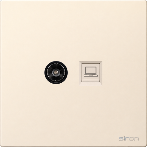 Bộ ổ cắm tv + mạng Màu sâm panh SIRON 275302-46