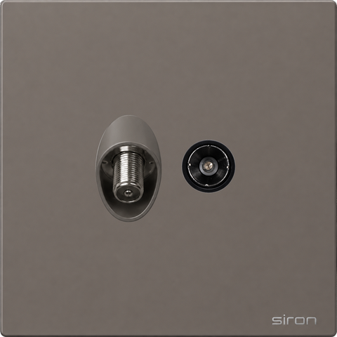 Bộ ổ cắm tv + vệ tinh Màu ghi SIRON 275119S-60