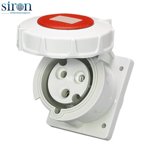Ổ cắm công nghiệp âm đỏ IP67 3P+E 6h 16A 380~415V Siron S67R46-16R3