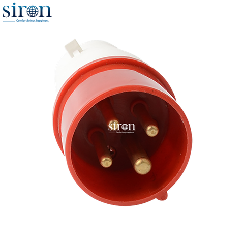Phích cắm di động màu đỏ IP44 3P+E 6h 32A 380~415V Siron P44F46-32R1