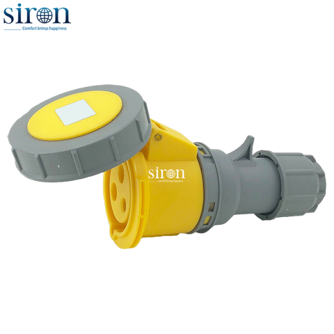 Ổ công nghiệp di động vàng IP67 2P+E 4h 16A 110~130V Siron S67F34-16Y1