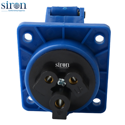 Ổ cắm công nghiệp âm xanh IP44 2P+E 6h 16A 220~250V Siron S44R36-16B1