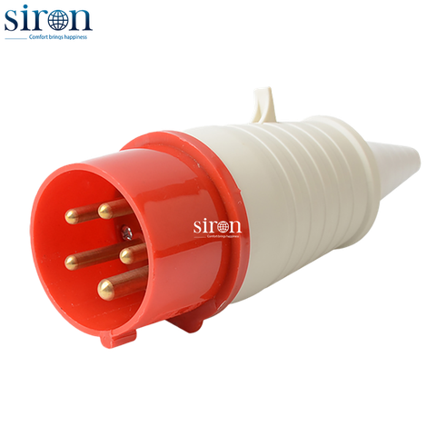 Phích cắm di động màu đỏ IP44 3P+N+E 6h 32A 220~415V Siron P44F56-32R2