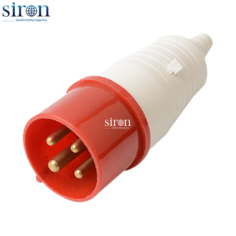 Phích cắm di động màu đỏ IP44 3P+E 6h 32A 380~415V Siron P44F46-32R2