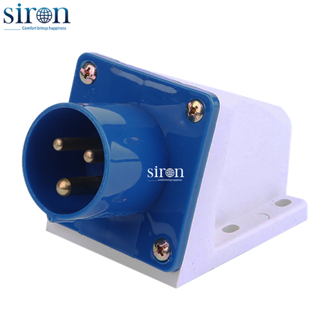 Phích cắm lắp nổi màu xanh IP44 2P+E 6h 16A 220~250V Siron P44S36-16B2