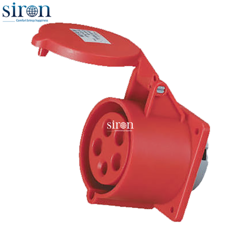 Ổ cắm âm đỏ IP44 3P+N+E 6h 32A 220~380V, 240~415V Siron S44R56-32R3