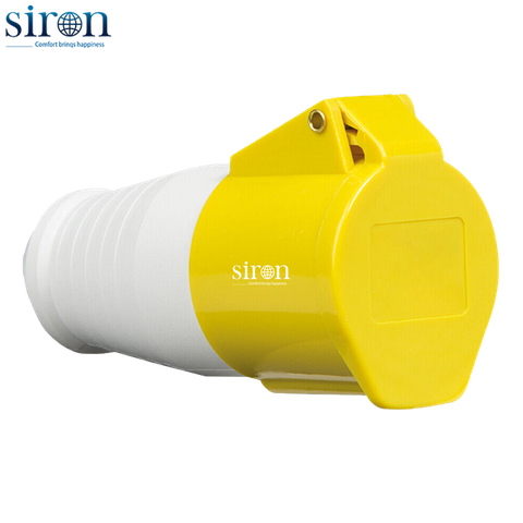 Ổ công nghiệp di động vàng IP44 2P+E 4h 16A 110~130V Siron S44F34-16Y1