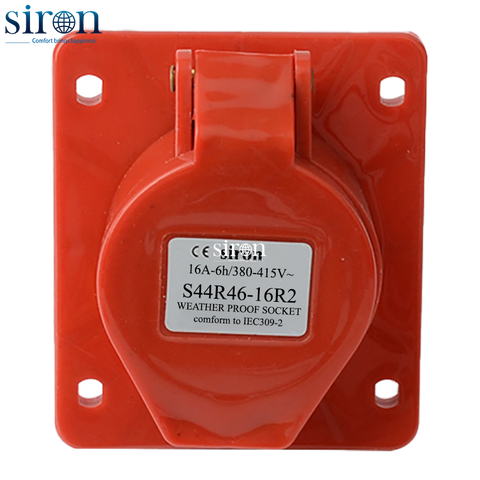 Ổ cắm công nghiệp âm đỏ IP44 3P+E 6h 16A 380~415V Siron S44R46-16R2