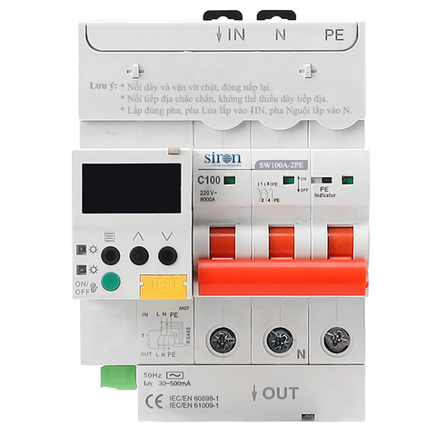Chống sốc điện cách ly kết nối Wifi 100A 2 Pha Siron SW100A-2PE