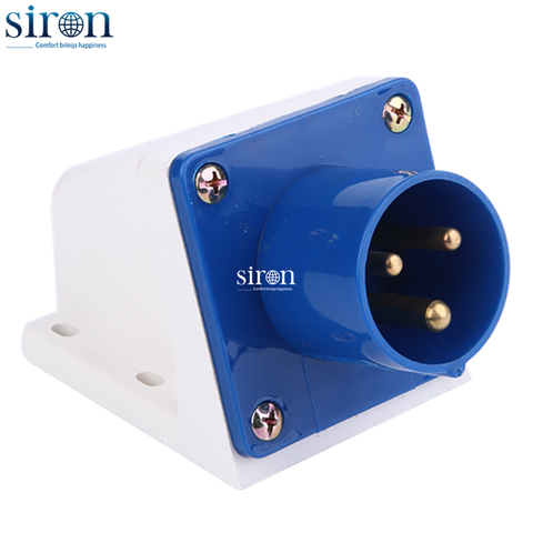 Phích cắm lắp nổi màu xanh IP44 2P+E 6h 32A 220~250V Siron P44S36-32B2