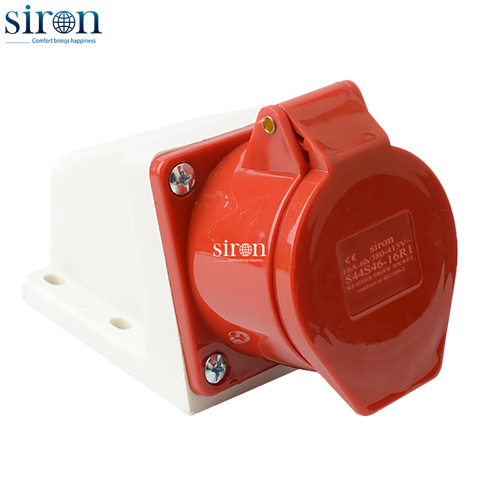 Ổ cắm công nghiệp nổi đỏ IP44 3P+E 6h 16A 380~415V Siron S44S46-16R1