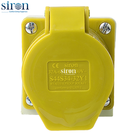 Ổ cắm công nghiệp nổi vàng IP44 2P+E 4h 16A 110~130V Siron S44S34-16Y2