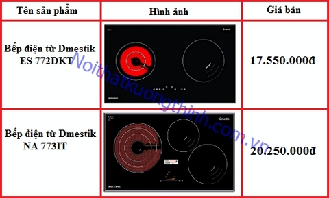Báo giá bếp điện từ Dmestik mới nhất