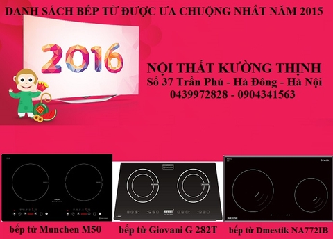 Danh sách bếp từ được người dùng ưa chuộng nhất năm 2015