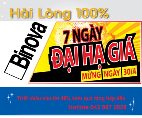 Khuyến mãi lớn dịp 30/4 cơ hội mua bếp ga Binova giá cực rẻ 