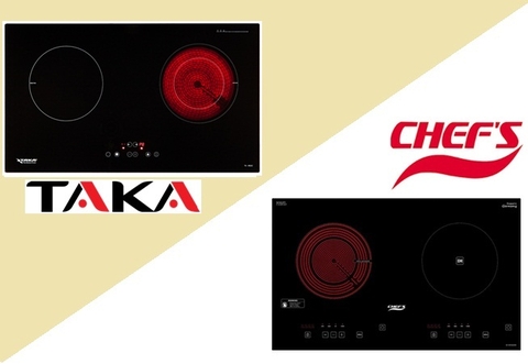 So sánh bếp điện từ Taka TK IR 02C2 và bếp điện từ chefs eh mix2000a