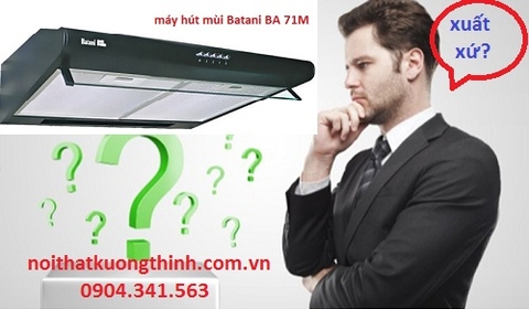 Đại lý cung cấp máy hút mùi Batani BA 71M  uy tín 