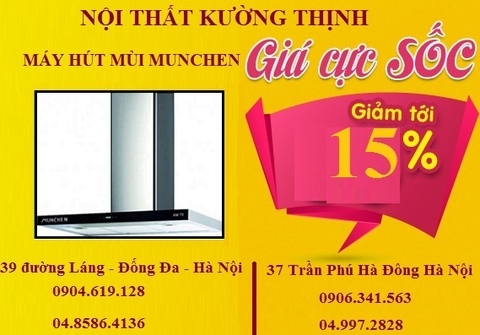 Ưu đãi lớn khi mua máy hút mùi Munchen dịp cuối năm
