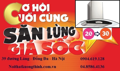 Giảm giá sốc cơn lốc quà tặng khi mua máy hút mùi Binova. 