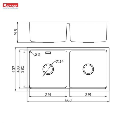 Chậu rửa bát Konox KN8646DU Dekor