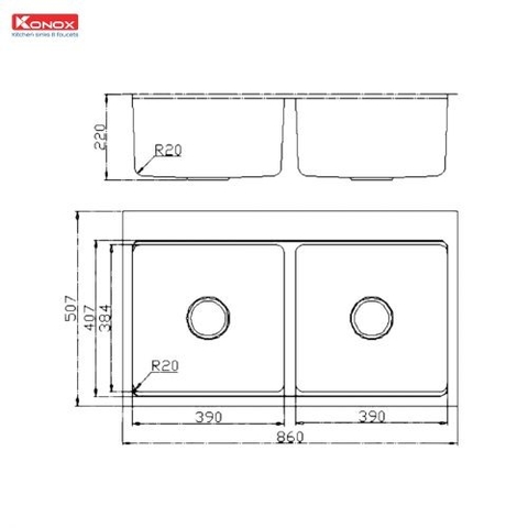 Chậu rửa bát Konox KN8651TD Dekor