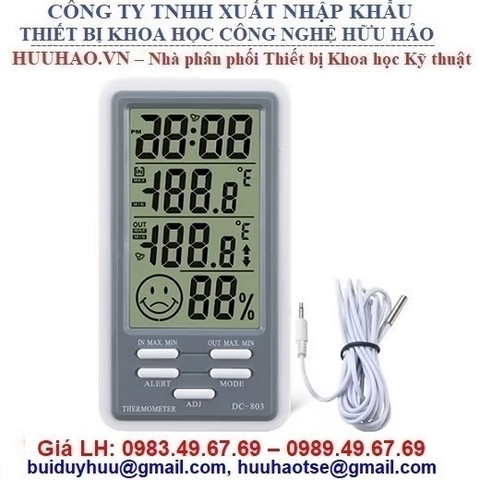 NHIỆT ẨM KẾ ĐIỆN TỬ TRONG NHÀ VÀ NGOÀI TRỜI DC803