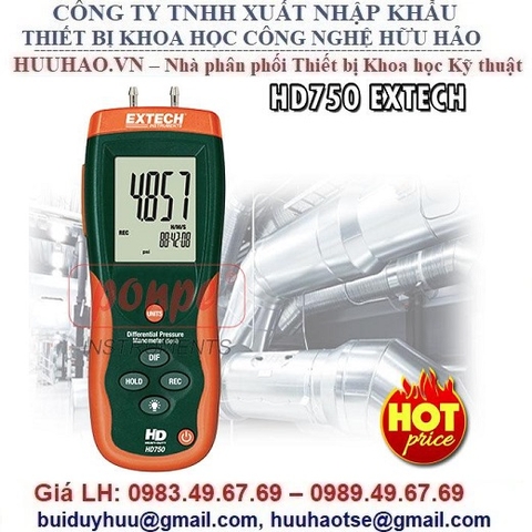 Máy đo chênh áp suất 0 đến 5psi Extech HD750