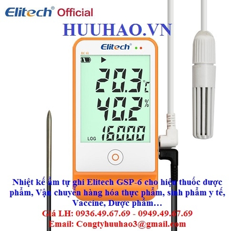 BẢNG GIÁ NHIỆT ẨM KẾ TỰ GHI ELITECH GSP-6 CHO HIỆU THUỐC