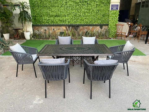 Bộ bàn ghế khung nhôm dây dù BG-DD16