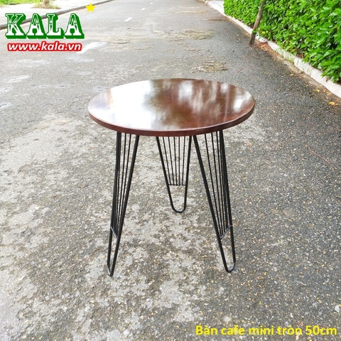 Bàn cafe mini chân lơm sắt tròn 50cm