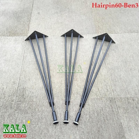 Chân bàn Hairpin 3 nhánh tăng chỉnh 60cm