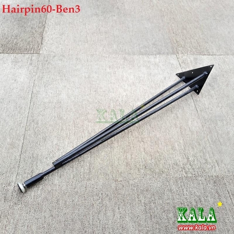 Chân bàn Hairpin 3 nhánh tăng chỉnh 60cm