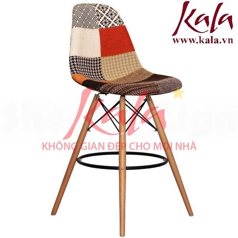 Ghế Bar Eames  DSW Fabric thổ cẩm ( chân cao )