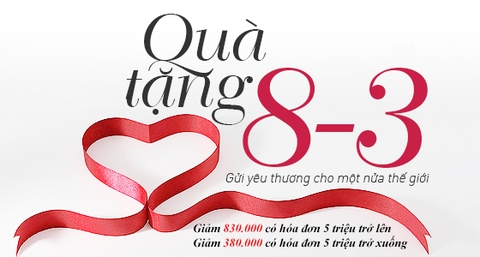 Ưu đãi Womem's Day - Quà tặng trao tay