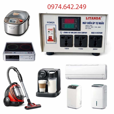 Biến Áp Đổi Nguồn 10KVA Litanda Vào 220V Ra 110V/120V/100V/200V Dây Đồng
