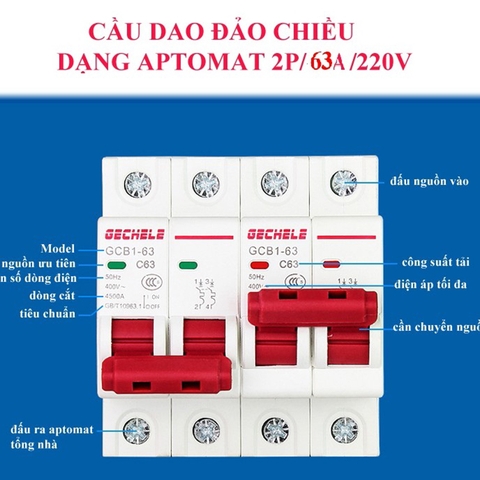 Cách Đấu Aptomat Đảo Chiều 1 Pha, 2 Pha Gechele, Panasonic...