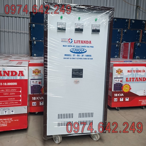 Máy Biến Áp Litanda 40KVA 3 Pha Dây Đồng 100% Loại Tự Ngẫu Cách Ly.