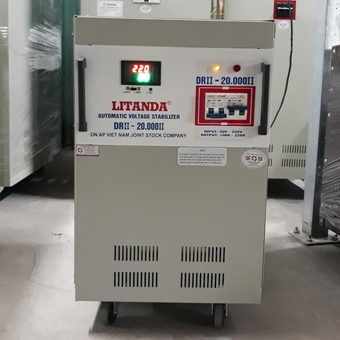 Ổn áp 20KVA 1 pha Lioa 20KW Litanda DRII-20000II Dải 90V-250V NEW 2022