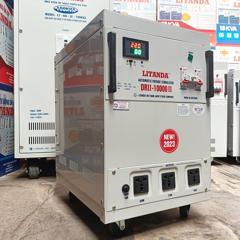 Ổn Áp Lioa 10KVA DRII-10000II 10KW Dải 50V-250V 1 Pha NEW 2023 Giá Tốt