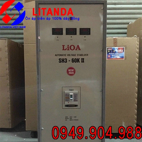 Ổn Áp LiOA 60KVA 3 Pha SH3-60K II Dải 260V-430V Phiên Bản Mới 2021