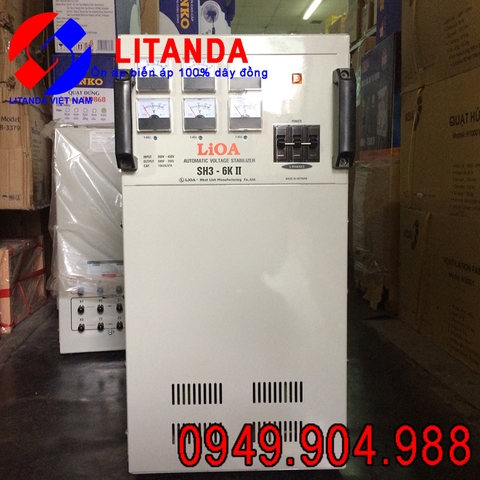 Ổn Áp Lioa 6KVA 3 Pha SH3-6KII Dải 260V-430V Đời Mới 100% Chính Hãng
