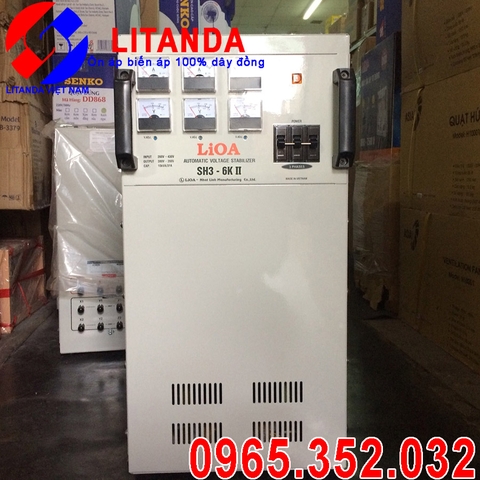 Ổn Áp Lioa 6KVA 3 Pha SH3-6KII Dải 260V-430V Đời Mới 100% Chính Hãng