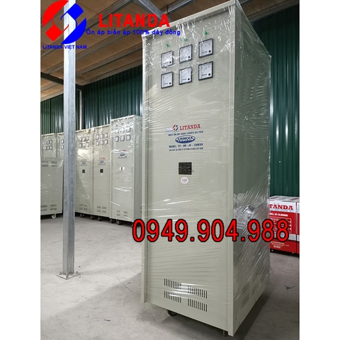 Ổn Áp Litanda 100KVA 3 Pha Dải 260V~430V Đời Mới 100% Dây Đồng Giá Tốt