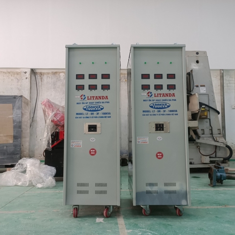 Ổn Áp Litanda 100KVA 3 Pha Đèn Led Điện Tử - Avr 100KVA